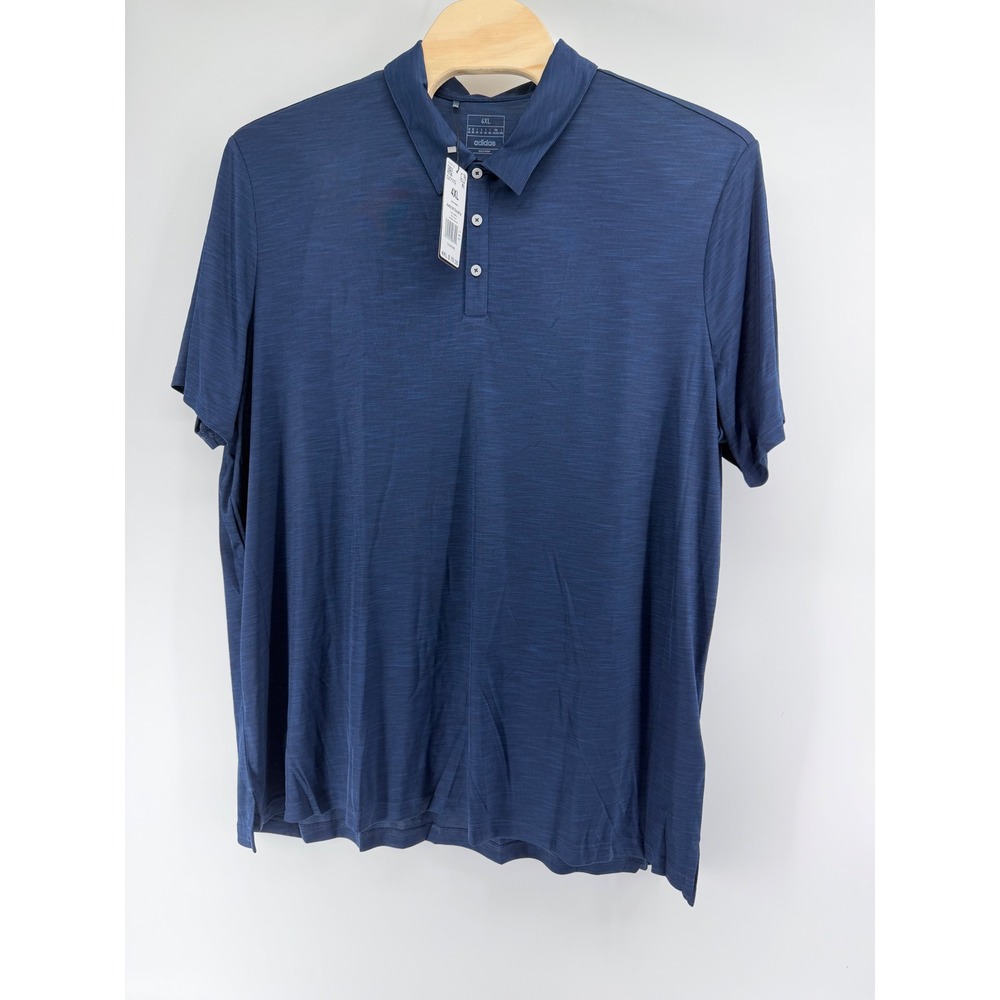Lot of 2 Adidas Golf Polo Shirts Mens 4XL Black Navy Heather Stretch DZ7173 7174 - Picture 2 of 12